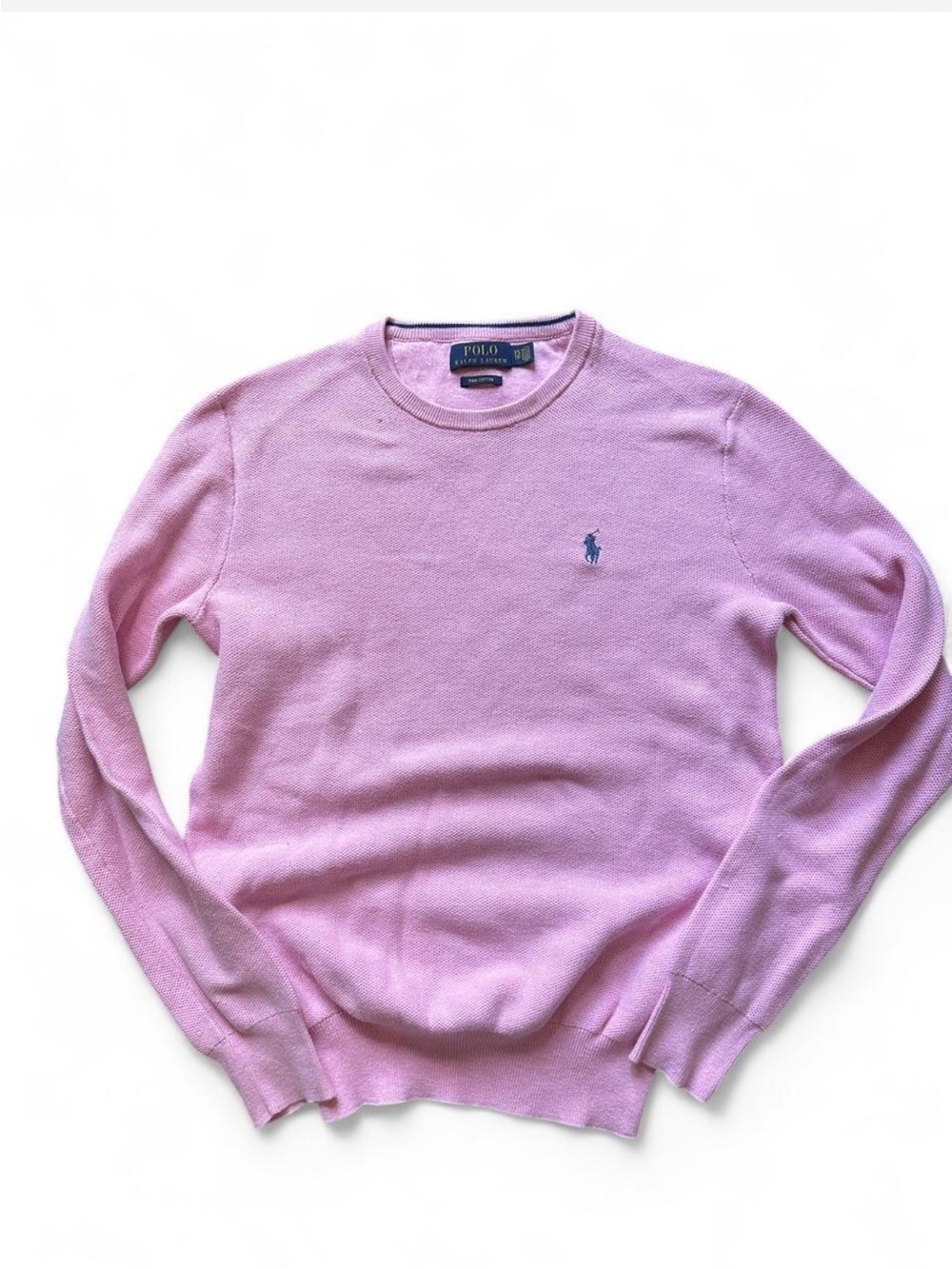Polo Ralph Lauren Pink Crewneck Sweater with Navy Pony